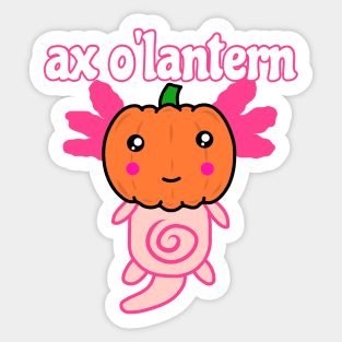 Ax o'lantern Halloween Axolotl Sticker